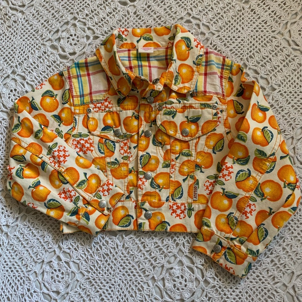 Oilily Jeans cropped denim jacket oranges crop 104